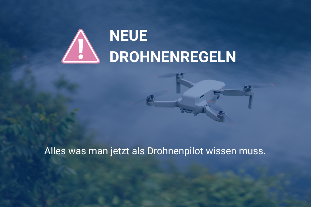Bild einer Drohne mit Hinweis auf neue Regeln für Drohnenflüge in Kontrollzonen ab dem 06.08.2026